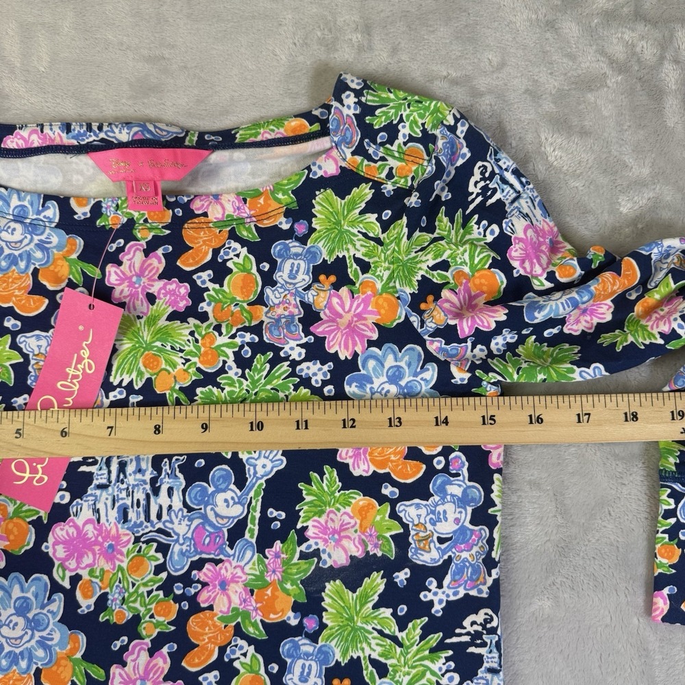 Disney X Lilly Pulitzer Dress XS Mickey & Minnie Mouse Long Sleeve Tropical - Picture 10 of 14